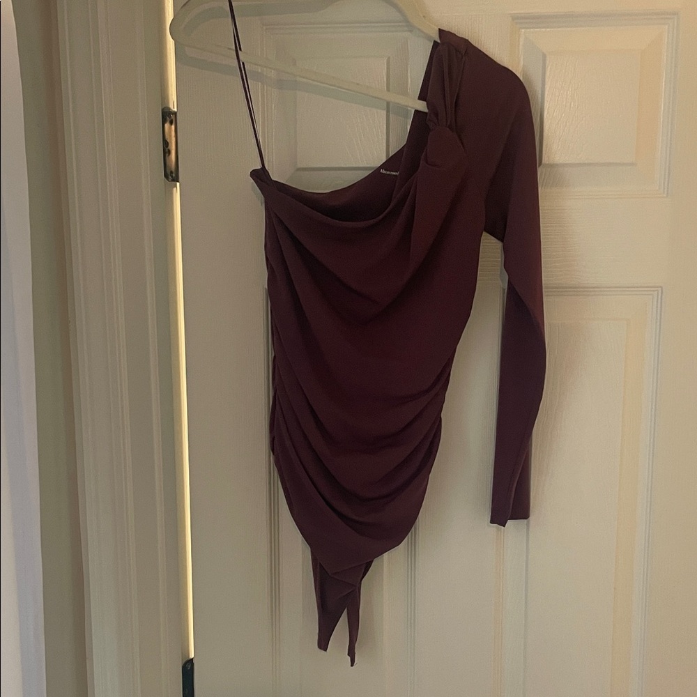 Abercrombie Stretchy Maroon One Sleeve Bodysuit